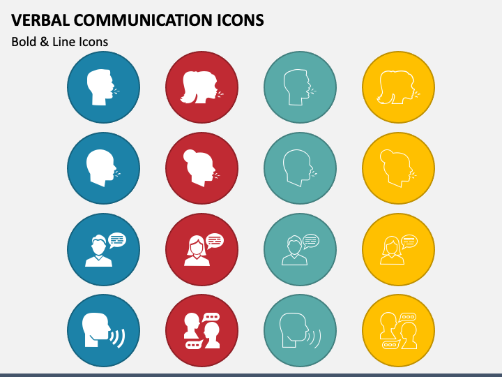 Verbal Communication Icons PPT Slide 1