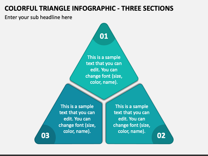 Colorful Triangle Infographic - Three Sections PPT Slide 1