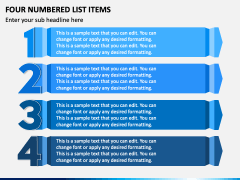 Four Numbered List Items PPT Slide 2