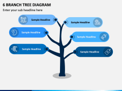6 Branch Tree Diagram PPT Slide 1