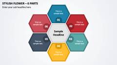 Stylish Flower - 6 Parts PPT Slide 1