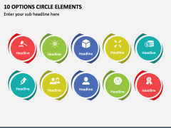 10 Options Circle Elements PPT Slide 1