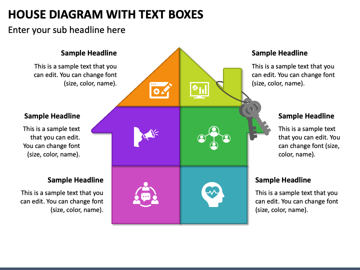 House Diagram with Text Boxes PPT Slide 1