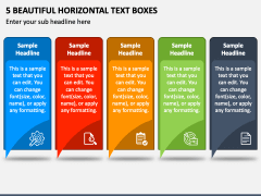 5 Beautiful Horizontal Text Boxes PPT Slide 1