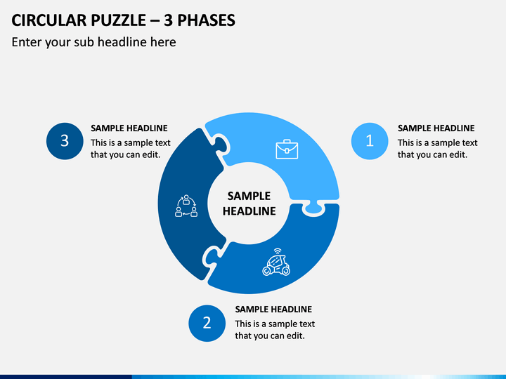 Circular Puzzle – 3 Phases PPT Slide 1