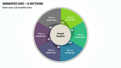 Animated Disc - 6 Sections PPT Slide 1