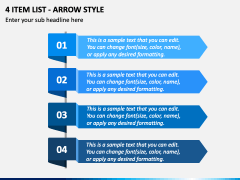 4 Item List - Arrow Style PPT Slide 2