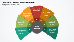 7 Sections - Broken Circle Diagram PPT Slide 1
