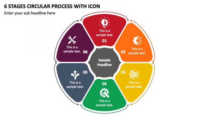 6 Stages Circular Process with Icon PPT Slide 1