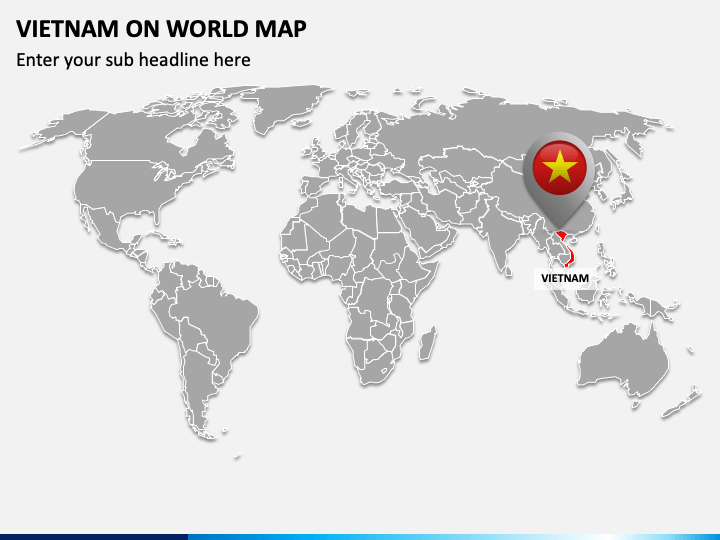 Vietnam on World Map PPT Slide 1