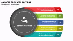 Animated Circle with 5 Options PPT Slide 1