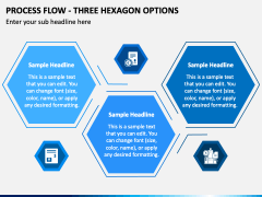 Process Flow - Three Hexagon Options PPT Slide 2