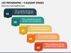 List Infographic - 5 Elegant Stages PPT Slide 1