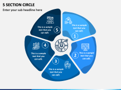 5 Section Circle PPT Slide 1