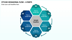 Stylish Hexagonal Flow - 6 Parts PPT Slide 1
