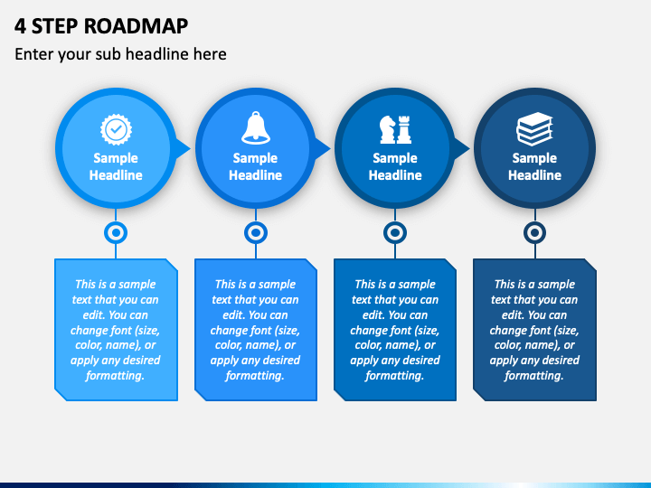 4 Step Roadmap Powerpoint Presentation Slides - Ppt Template