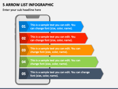 5 Arrow List Infographic PPT Slide 1