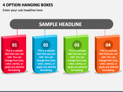 4 Option Hanging Boxes PPT Slide 1