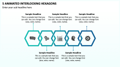 5 Animated Interlocking Hexagons PPT Slide 1