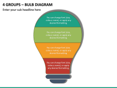 4 Groups - Bulb Diagram PPT Slide 2
