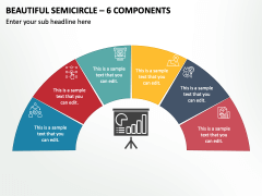 Beautiful Semicircle - 6 Components PPT Slide 2
