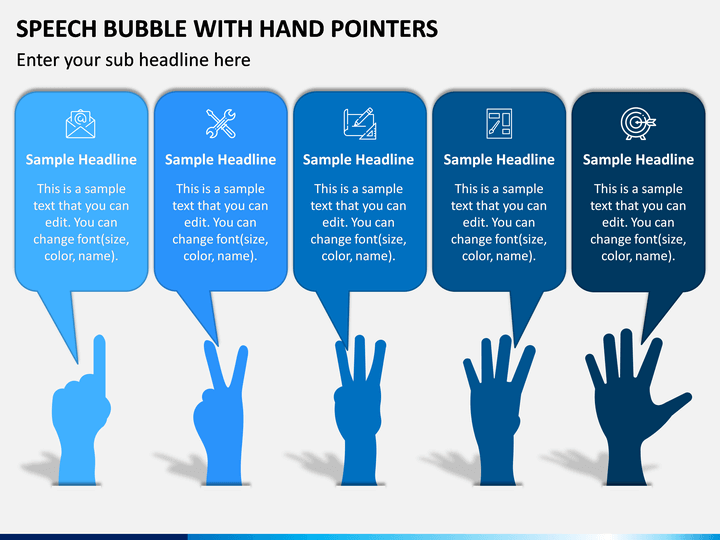 Speech Bubble with Hand Pointers PPT Slide 1
