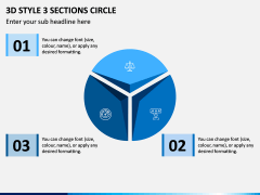 3d Style 3 Sections Circle PPT Slide 1