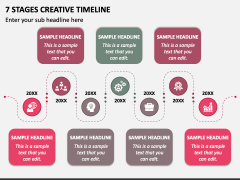 7 Stages Creative Timeline PPT Slide 1