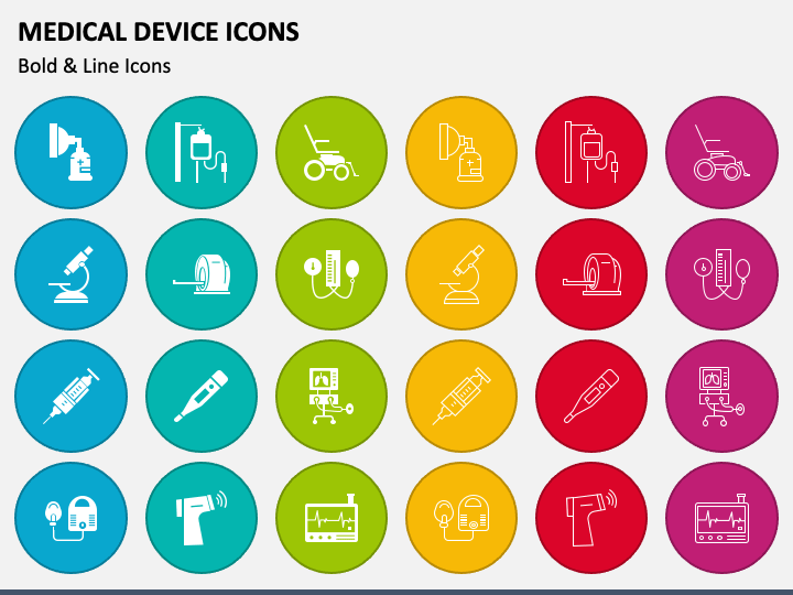 Medical Device Icons PPT Slide 1