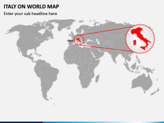 Italy on World Map PPT Slide 1