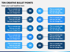 Ten Creative Bullet Points PPT Slide 2