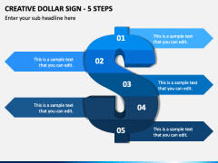 Creative Dollar Sign - 5 Steps PPT Slide 2