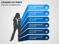 6 Elegant List Points PPT Slide 1
