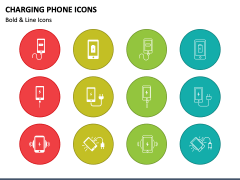 Charging Phone Icons PPT Slide 1