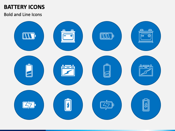 Battery Icons PPT Slide 1
