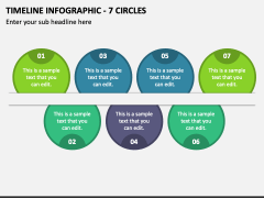 Timeline Infographic - 7 Circles PPT Slide 1