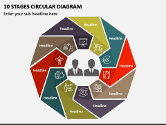 10 Stages Circular Diagram PPT Slide 1