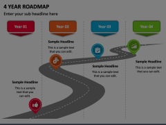 4 Year Roadmap PowerPoint and Google Slides Template - PPT Slides