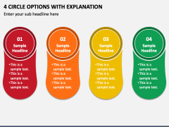 4 Circle Options with Explanation PPT Slide 1