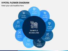 9 Petal Flower Diagram PPT Slide 1