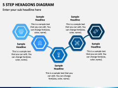 5 Step Hexagons Diagram PPT Slide 1