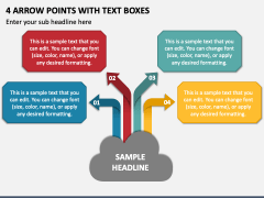 4 Arrow Points with Text Boxes PPT Slide 1