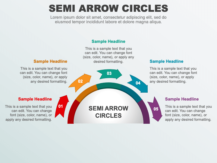 Semi Arrow Circles PPT Slide 1