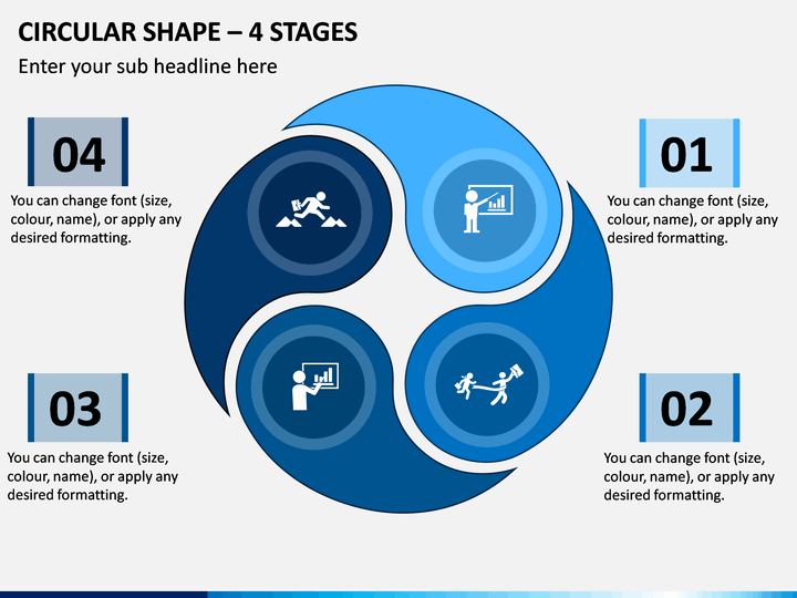 Circular Shape - 4 Stages PPT Slide 1