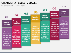 Creative Text Boxes - 7 Stages PPT Slide 1