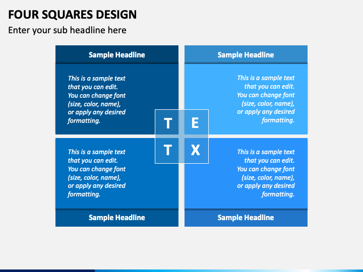 Four Squares Design PPT Slide 1