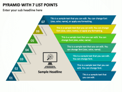 Pyramid with 7 List Points PPT Slide 1