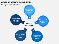 Circular Network - Five Spokes PPT Slide 2
