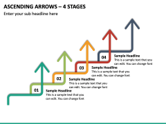 Ascending Arrows - 4 Stages PPT Slide 2