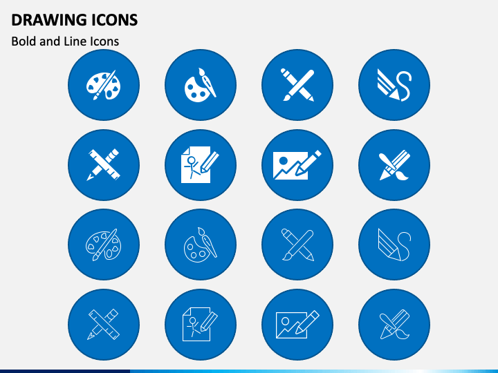 Drawing Icons PPT Slide 1